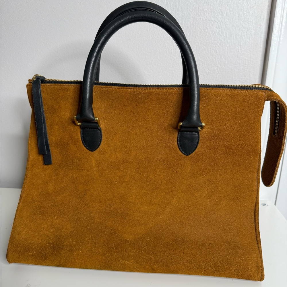 Clare V - Sandrine Tote Bag in Camel suede - Picture 4 of 12